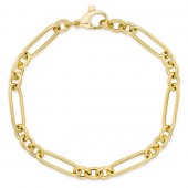 GOLD PLATED ROUND TUBE PAPERCLIP LINK BRACELET