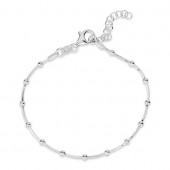 STERLING SILVER BEAD STATION BRACELET