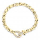 GOLD PLATED FANCY EQUESTRIAN 7 inch BRACELET