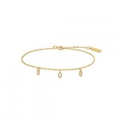 STERLING SILVER GOLD PLATED SPARKLING TRIPLE STATION BRACELET