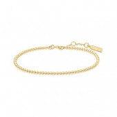 STERLING SILVER GOLD PLATED BEADED BRACELET