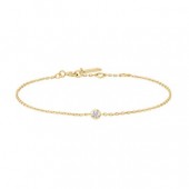 STERLING SILVER GOLD PLATED SPARKLE BEZEL BRACELET
