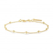 STERLING SILVER GOLD PLATED GOLD BEADED CHAIN BRACELET