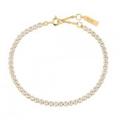 STERLING SILVER GOLD PLATED GOLD ROW BEZEL SET BRACELET