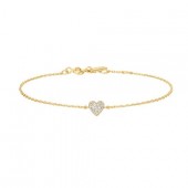 STERLING SILVER GOLD PLATED GOLD SWEETHEART PAVE BRACELET