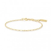 STERLING SILVER GOLD PLATED TEXTURED CHAIN BRACELET