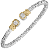 STERLING SILVER & 14K GOLD 3MM OPEN BRACELET