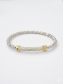 STERLING SILVER & 14K YELLOW GOLD 3MM DIAMOND CLOSED BRACELET