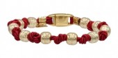 18K GOLD PLATED RED SILK KNOTTED BRACELET