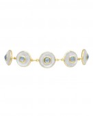 24K GOLD PLATE IONE MOTHER OF PEARL & TANZANITE BRACELET