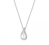STERLING SILVER TEAR DROP PENDANT W/LOBSTER CLAW CLASP