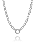 VAHAN STERLING SILVER CHAIN WITH A CENTER CIRCLE 18 INCH