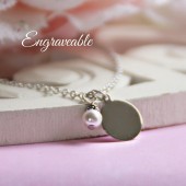 Child Bracelet With Disc And Pearl