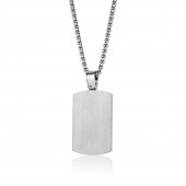 Matte Polished Stainless Steel Dogtag Necklace