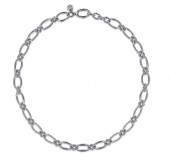 Sterling Silver 17 Inch Oval Link Necklace