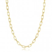GOLD PLATE STAINLESS STEEL RECTANGLE LINK CHAIN
