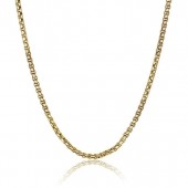 GOLD PLATED STAINLESS STEEL ROUND BOX CHAIN 22 INCH