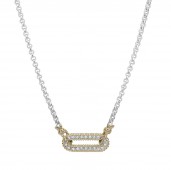 VAHAN STERLING SILVER/14K DIAMOND ADJUSTABLE NECKLACE