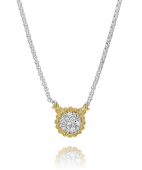 VAHAN STERLING SILVER/14K DIAMOND ADJUSTABLE NECKLACE