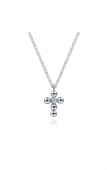 STERLING SILVER DIAMOND BUJUKAN CROSS NECKLACE