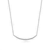 STERLING SILVER BEADED BAR NECKLACE