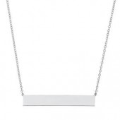 STERLING SILVER 1.2INCH  ENGRAVEABLE BAR NECKLACE