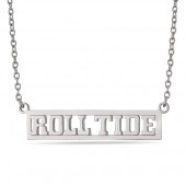 SILVER TONE ROLL TIDE BAR NECKLACE