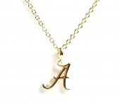 SILVER GOLD PLATED DIAMOND ACCENT A ALABAMA NECKLACE