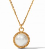 JULIS VOS GOLD PLATED FLEUR DE LIS PEARL NECKLACE