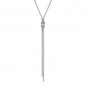 JOHN HARDY STERLING SILVER AND DIAMOND LOVE KNOT NECKLACE .29CTW