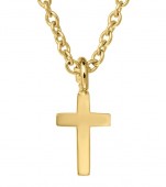 14K GOLD FILLED PLAIN CROSS PENDANT ON A CABLE CHAIN