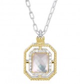 VAHAN STERLING SILVER & 14K DIAMOND & MOTHER OF PEARL PENDANT