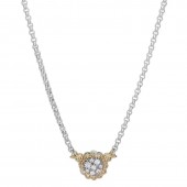 VAHAN STERLING SILVER & 14K DIAMOND CLUSTER NECKLACE