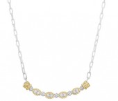 VAHAN STERLING SILVER & 14K DIAMOND BAR NECKLACE