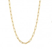 STERLING SILVER GOLD PLATED PAPERCLIP CHAIN 18 INCH