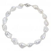 STERLING SILVER BAROQUE FRESHWATER PEARL STRAND
