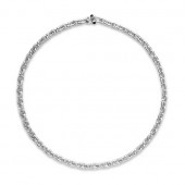 STERLING SILVER & RHODIUM SMALL MARINE LINK NECKLACE