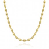 GOLD VERMEIL COFFEE BEAN FLAT LINK NECLACE