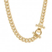 JULIE VOS GOLD PLATE DOLCE DEMI LINK NECKLACE WITH PEARL