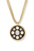 JULIE VOS GOLD PLATE TRIBECA STATEMENT NECKLACE WITH CUBIC ZIRCONIA