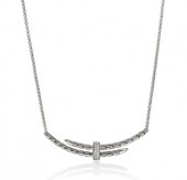 JOHN HARDY STERLING SILVER DIAMOND SPEAR STATION NECLACE