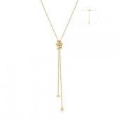 STERLING SILVER GOLD PLATED TWISTED ROPE LARIAT NECKLACE