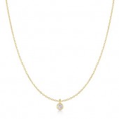 STERLING SILVER GOLD PLATED CLASSIC BEZEL SET SOLITAIRE NECKLACE