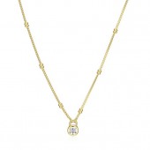 STERLING SILVER & GOLD PLATED LAB GROWN DIAMOND ADACUS BEAD CHAIN NECKLACE