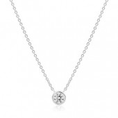 STERLING SILVER 6MM CZ BEZEL DROP PENDANT