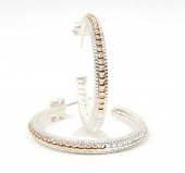 VAHAN STERLING SILVER & 14K 30MM  HOOP EARRINGS