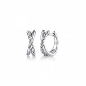 STERLING SILVER TWISTED HUGGIE EARRINGS