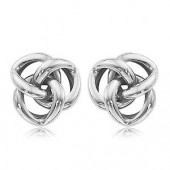 STERLING SILVER TRIPLE KNOT NON PIERCED EARRINGS