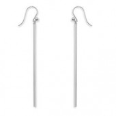 STERLING SILVER LONG COLUMN DROP EARRINGS