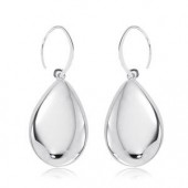 STERLING SILVER PEAR SHAPE SIMPLE SWEEP DROP EARRINGS